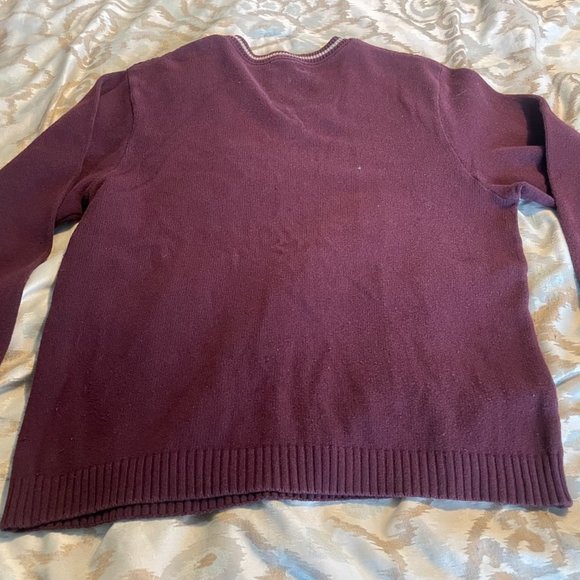Men's Arnold Palmer Maroon V-neck Sweater - Picture 8 of 9